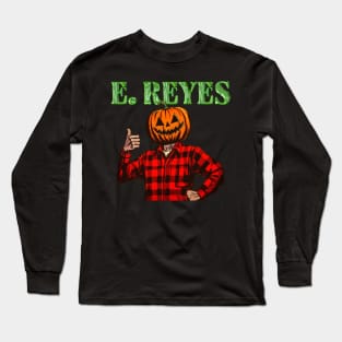 E. Reyes Pumpkin Man Logo with Slime Green Letters Long Sleeve T-Shirt